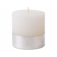 Libra White Rustica Pillar Candle 10x10cm