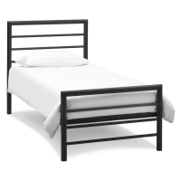 Modern 3ft Single Black Metal Kids Bed 90cm x 190cm