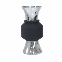 Value 50cm Black And Chrome Glass Vase
