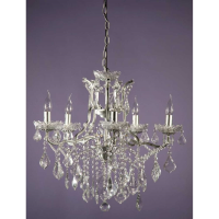 5 Arm Candle Silver Crack Chandelier