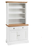 Kitchen Dresser White Painted Oak Top Open Rack 2 Door Cupboard Base