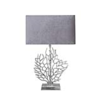 54cm Tree Table Lamp With Grey Velvet Shade