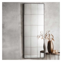 Antique Style Vintage Large Tall Metal Rectangular Multiwindow Elongated Wall Mirror 160 x 62cm