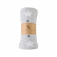 Fleece Throw Grey White