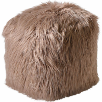 Isaba Hand Made Taupe Hairy Pouffe
