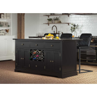 Black Kitchen Island With Black Granite Worktop