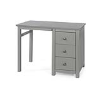 Elgin Modern Soft Grey Painted 3 Drawer Single Pedestal Dressing Table Desk 75x100cm