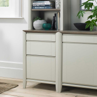 Bergen Grey Washed Oak and Soft Grey Painted Modern Home Office Modular Filing Cabinet Storage 79x51x48cm