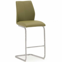 Elis Modern Olive Fabric Kitchen Bar Chair on Cantilever Chrome Leg 109x50x42cm