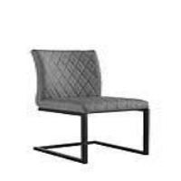 Industrial Metal And Grey PU Leather Upholstered Dining Room Carver Chair 90 x 50cm