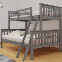 Dux Modern Grey Painted Kids Bunk Bed Triple Sleeper 3ft and 4ft6 151cm High