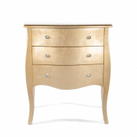 The Alchemist New Gold Gilt Leaf Chest Of 3 Drawers