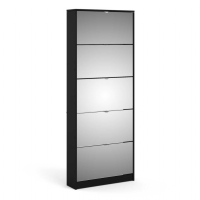 Shoes Shoe cabinet 5 Mirror tilting Doors in Black