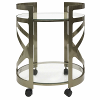 Metropolitan Drinks Trolley Metallic Black Nickel Finish With Glass Shelves