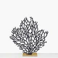 53cm Black Tree Sculpture With Gold Base
