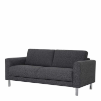 Modern Dark Grey Fabric Upholstery 2 Seater Sofa on Chrome Feet