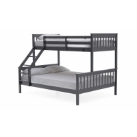 Salix Modern Grey Painted Kids Bunk Bed Triple Sleeper 3ft and 4ft6 197cm Tall