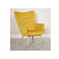 Modern Style Ochre Velvet Fabric Upholstered Dean Living Room Chair 95 x 71cm