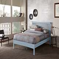Modern Light Grey 4ft 120cm Small Double Bed Frame Slatted Headboard Low End
