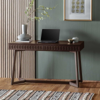 Modern Style Mixed Timber 2 Drawer Rectangular Office Retreat Desk 77 x 130cm