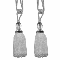 Silver Tassel With Crystal Pair