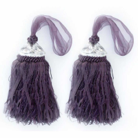 Purple Tassle With Crystal Pair