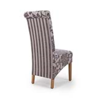 Mink Floral Baroque Velvet Fabric Roll Back Dining Chair Stripe Back