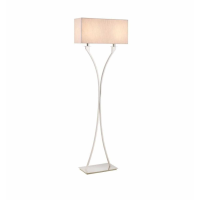 Modern Style Neutral Cotton Shade With Chrome Metal Base Floor Lamp 166x48cm