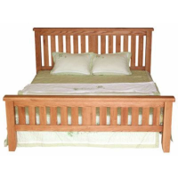 Hampshire Solid Oak Natural Lacquered Finish 5ft Bedstead with High Foot End 114x217cm