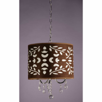 Decorative Brown Suede Effect Ceiling Lighting With Glass Beads