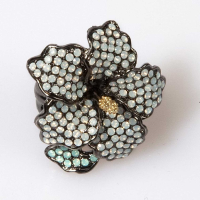 Hibiscus Ring White Opal