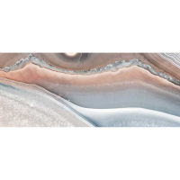 Modern Style Soft Pink And Blue Agate Glass Wall Art In Layered Canvas 50 x 125cm