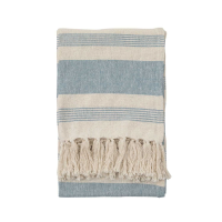 Organic Stripe Throw Blue