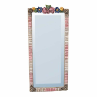 Barbola Floral Multicolour Bevelled Decorative Table Or Wall Bedroom Mirror