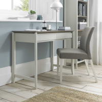 Modern Grey Washed Oak and Grey Painted 2 Drawer Office Writing Desk