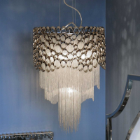 Traditional Style Venus Nickel Round Chandelier Pendant Ceiling Lighting 58.5 x 43cm
