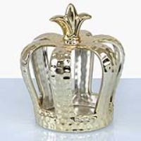 Medium 17cm Gold Crown Tealight Holder