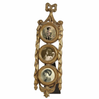 Gold Gilt Leaf Photo Frame 3 Circles