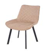 Aspen Sand Fabric Upholstered Kitchen Dining Room Chair With Black Metal Legs