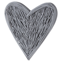 Modern Style Natural Wicker Grey Small Ornamental Willow Branch Heart 70 x 60cm