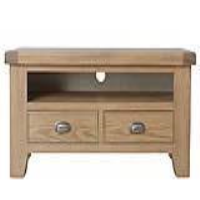 Traditional Style Oak 2 Drawer Living Room Standard TV Unit With Shelf 50 x 110cm