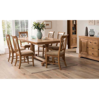 Traditional Large Oak Extending Dining Table Twin Pedestal Leg Base 180 to 230cm