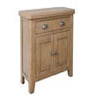 Smoked Oak 2 Door Living Room Sideboard With Shelf and 1 Drawer 80 x 85cm