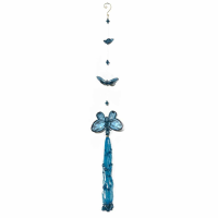Turkish Blue Three Butterfly Chain With Tassels
