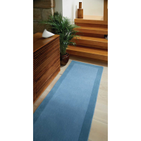 Origins Borders Denim Blue Hand Tufted Runner Rug 67x200cm