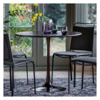 Modern Iron Fixed Round Curve Small Kitchen Dining Table in Bronze Finish 91cm Diameter