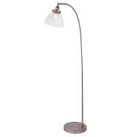 Glass Silver Hansen 1 Floor Light Brushed Silver