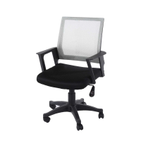 Loft Home Office Chair In Grey Mesh Back And Black Fabric Seat And Black Base