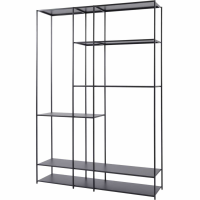 Large Modern Black Powder Coated Metal Tall Display Open Bookcase Shelving Unit