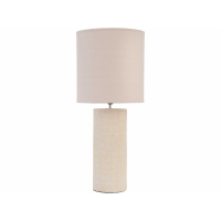 Tall Cream Textured Porcelain Table Lamp With Shade E27 60W